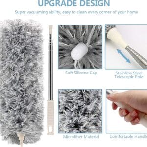 microfiber duster with extension pole(stainless steel) 30 to 100